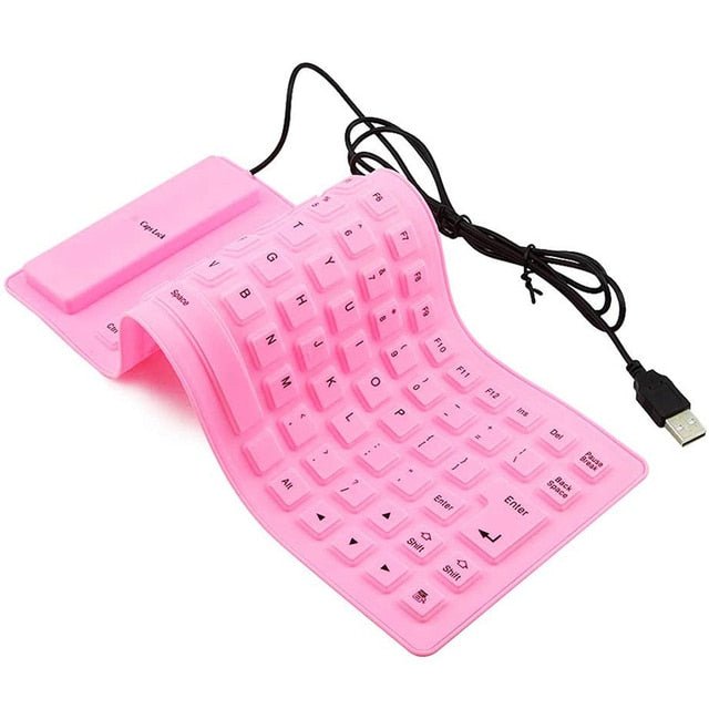 Foldable Silicone Keyboard Portable For PC Tablet Laptop Use