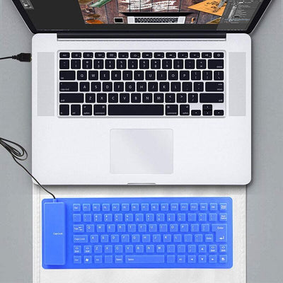 Foldable Silicone Keyboard Portable For PC Tablet Laptop Use