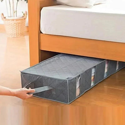 Underbed Storage Bag Large Capacity Foldable Organizer With Compartments