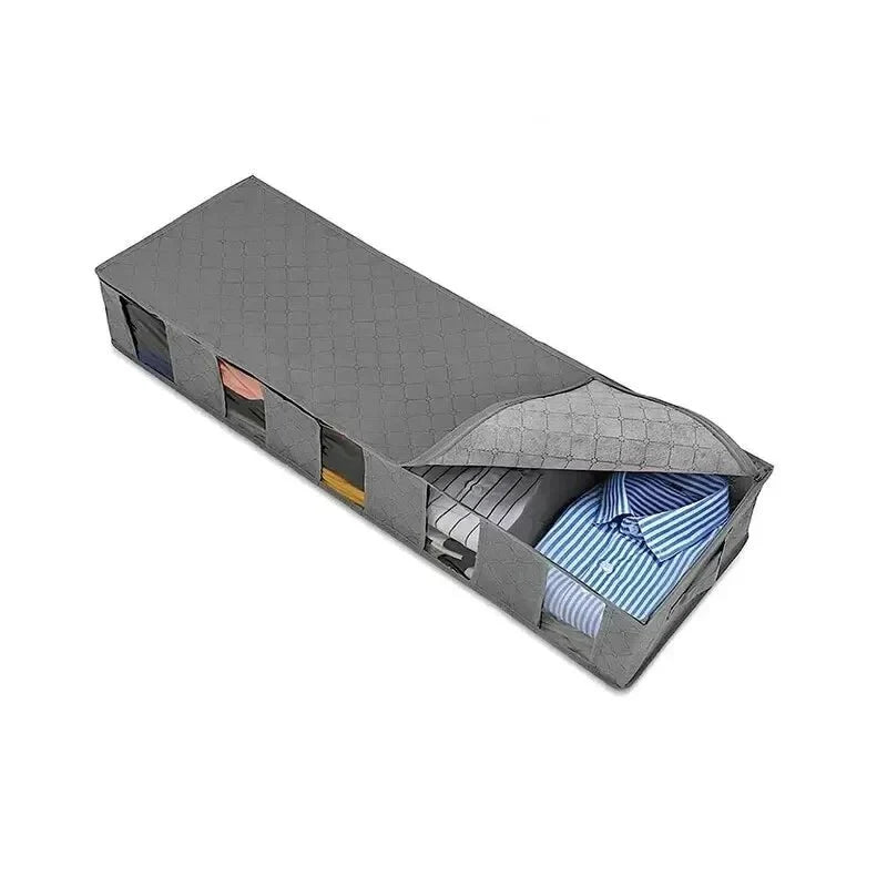 Underbed Storage Bag Large Capacity Foldable Organizer With Compartments