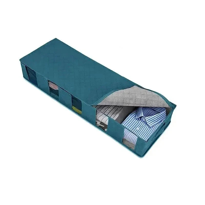 Underbed Storage Bag Large Capacity Foldable Organizer With Compartments