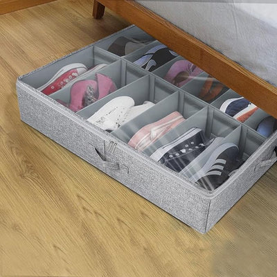 Underbed Storage Bag Large Capacity Foldable Organizer With Compartments
