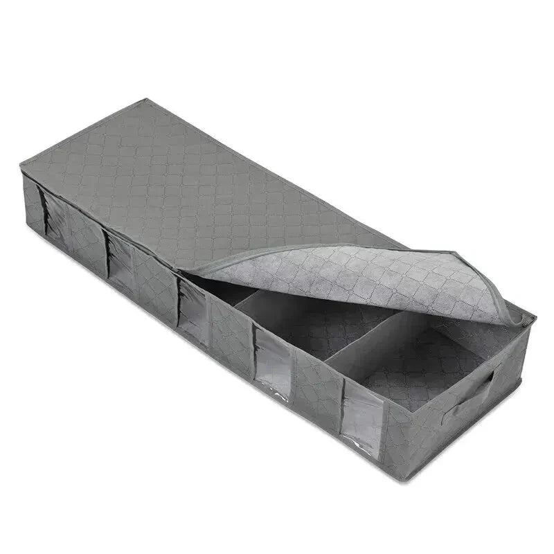 Underbed Storage Bag Large Capacity Foldable Organizer With Compartments
