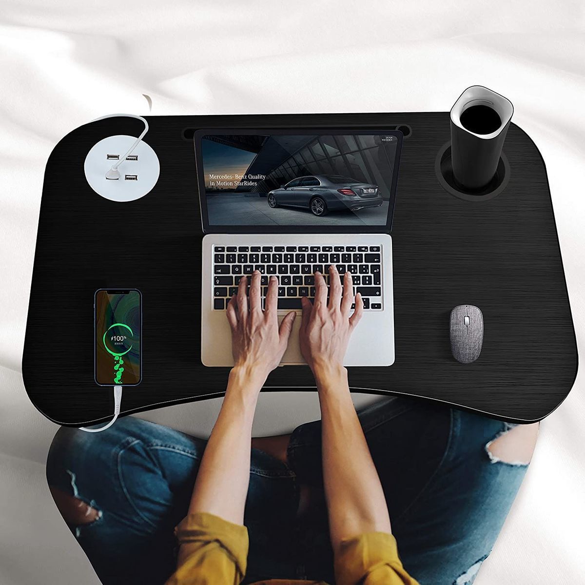 Foldable Laptop Desk For Work Study Portable Adjustable Table