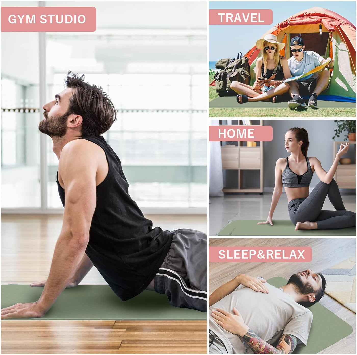 Foldable Yoga Mat Thick Travel Mat For Pilates Meditation Workouts