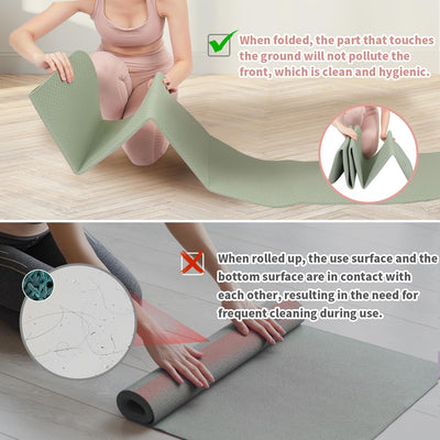 Foldable Yoga Mat Thick Travel Mat For Pilates Meditation Workouts