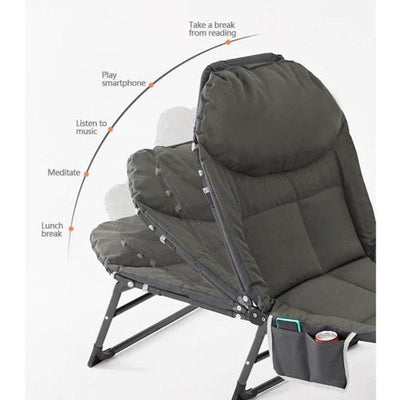 Folding Recliner Chair Ultralight Portable Bed For Camping Hiking Office
