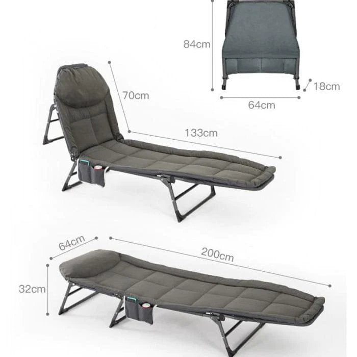 Folding Recliner Chair Ultralight Portable Bed For Camping Hiking Office