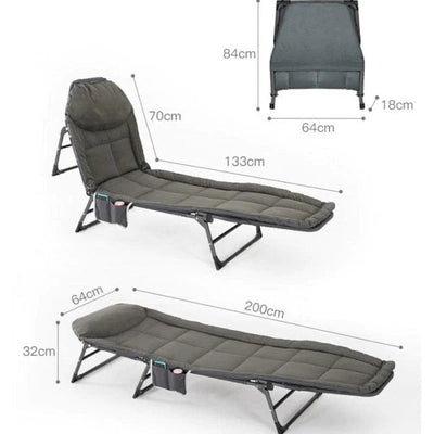 Folding Recliner Chair Ultralight Portable Bed For Camping Hiking Office