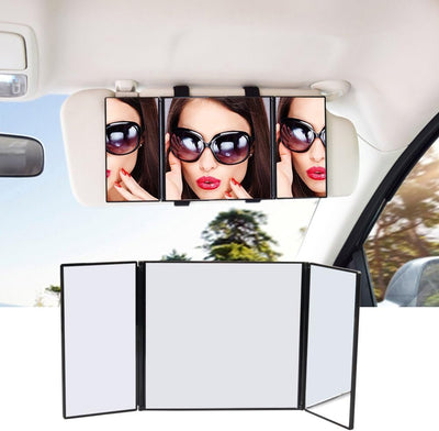 Folding Visor Vanity Mirror Clip-On Sun-Shading For Car And Truck