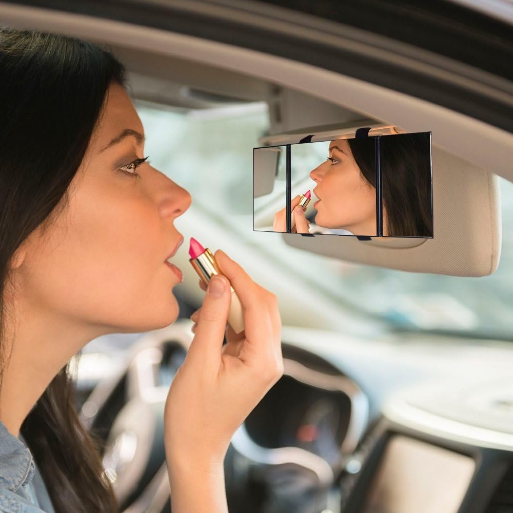 Folding Visor Vanity Mirror Clip-On Sun-Shading For Car And Truck