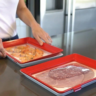 Food Preservation Tray Stackable Reusable Container With Plastic Lid