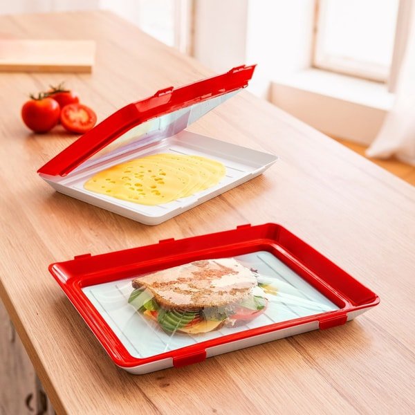 Food Preservation Tray Stackable Reusable Container With Plastic Lid