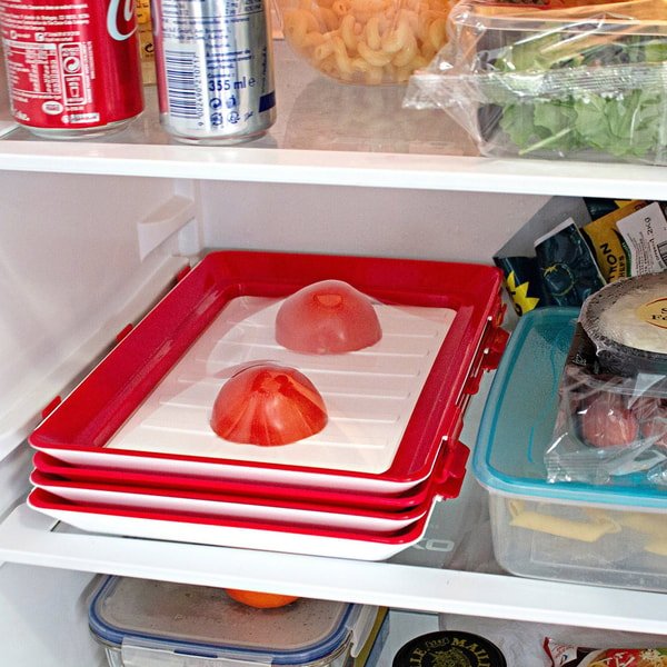 Food Preservation Tray Stackable Reusable Container With Plastic Lid
