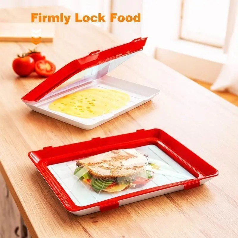 Food Preservation Tray Stackable Reusable Container With Plastic Lid