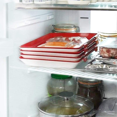 Food Preservation Tray Stackable Reusable Container With Plastic Lid