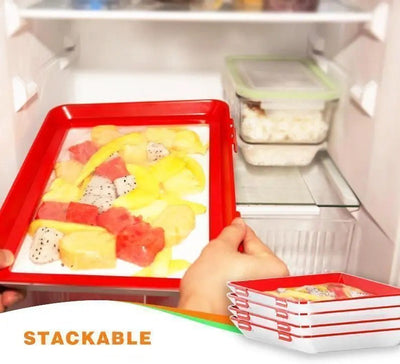 Food Preservation Tray Stackable Reusable Container With Plastic Lid