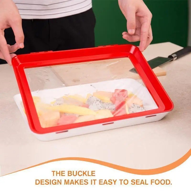 Food Preservation Tray Stackable Reusable Container With Plastic Lid