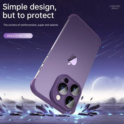 Frameless Bumper Phone Case With Glass Lens Protector Shockproof Cover