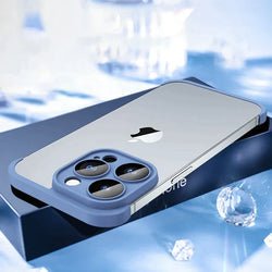Frameless Bumper Phone Case With Glass Lens Protector Shockproof Cover