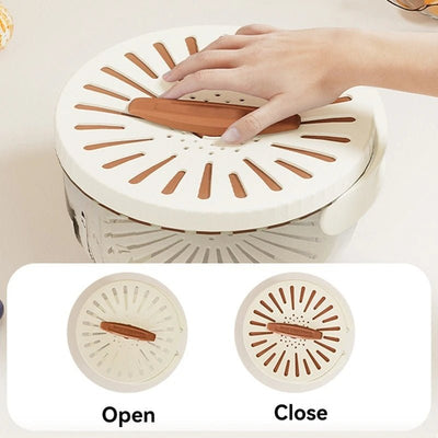 Foldable Fruit Drain Basket With Lid For Easy Vegetable Washing And Storage