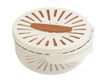 Foldable Fruit Drain Basket With Lid For Easy Vegetable Washing And Storage