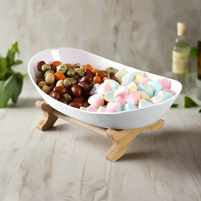 Fruit & Snack Layer Serving Tray Wooden Holder For Candy And Treats