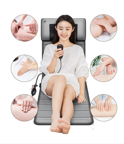Full Body Shiatsu Massage Mat With Adjustable Heating Electric Mattress Pad