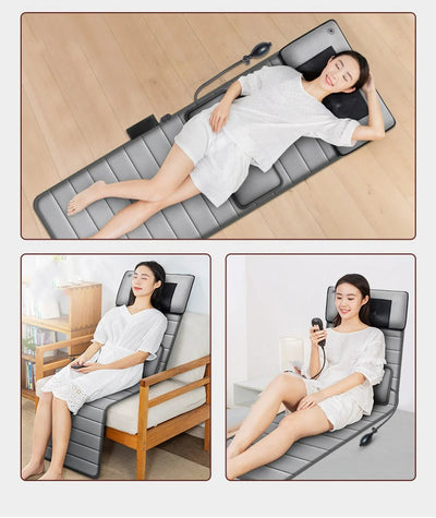 Full Body Shiatsu Massage Mat With Adjustable Heating Electric Mattress Pad