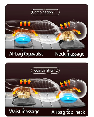 Full Body Shiatsu Massage Mat With Adjustable Heating Electric Mattress Pad