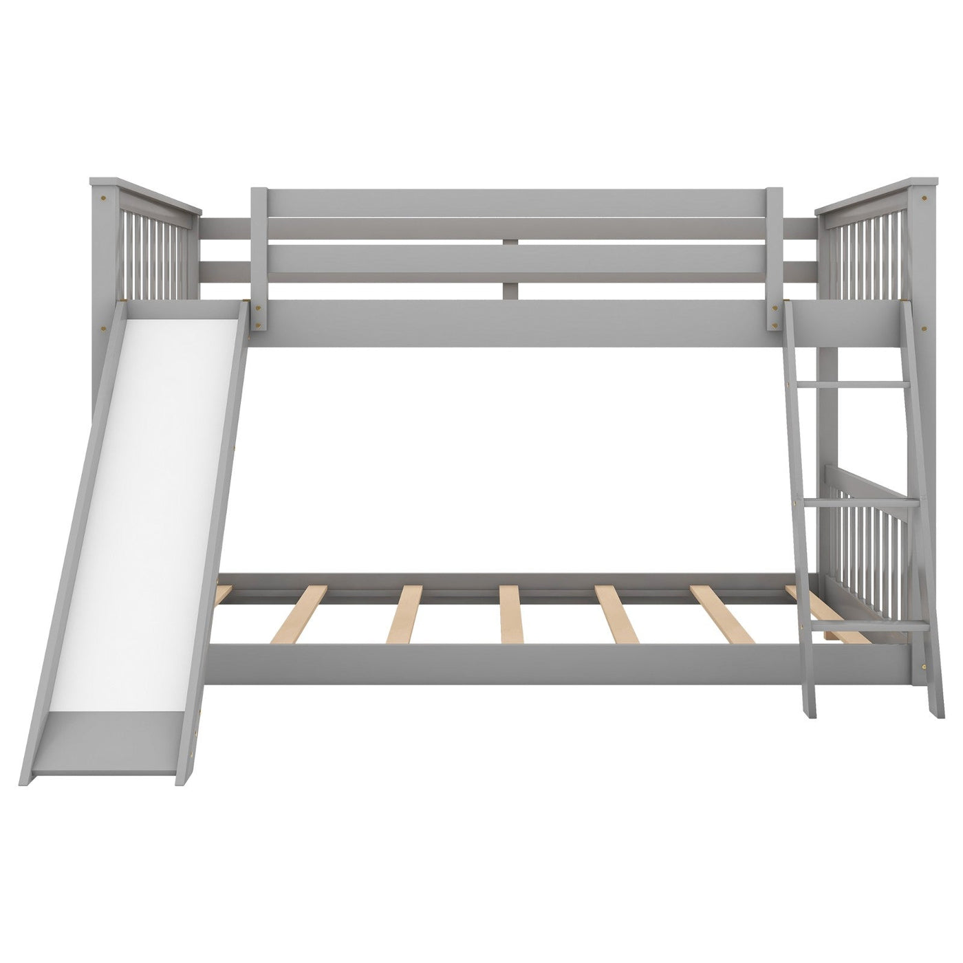 Full Over Full Bunk Bed With Slide Ladder And Convertible Slide