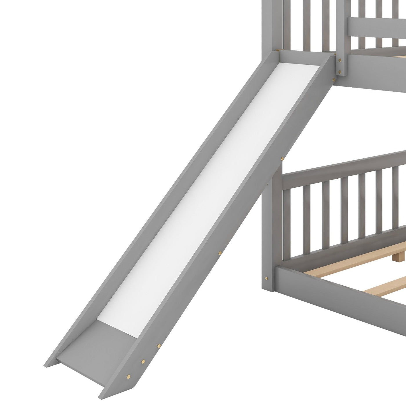 Full Over Full Bunk Bed With Slide Ladder And Convertible Slide