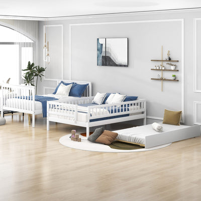 Full-Over-Full Bunk Bed With Trundle And Staircase Storage