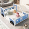 Full Size Classic Car Shaped Platform Bed With Wheels Design