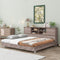 Full Size Daybed Frame With Built-In Bookcase Storage Shelves