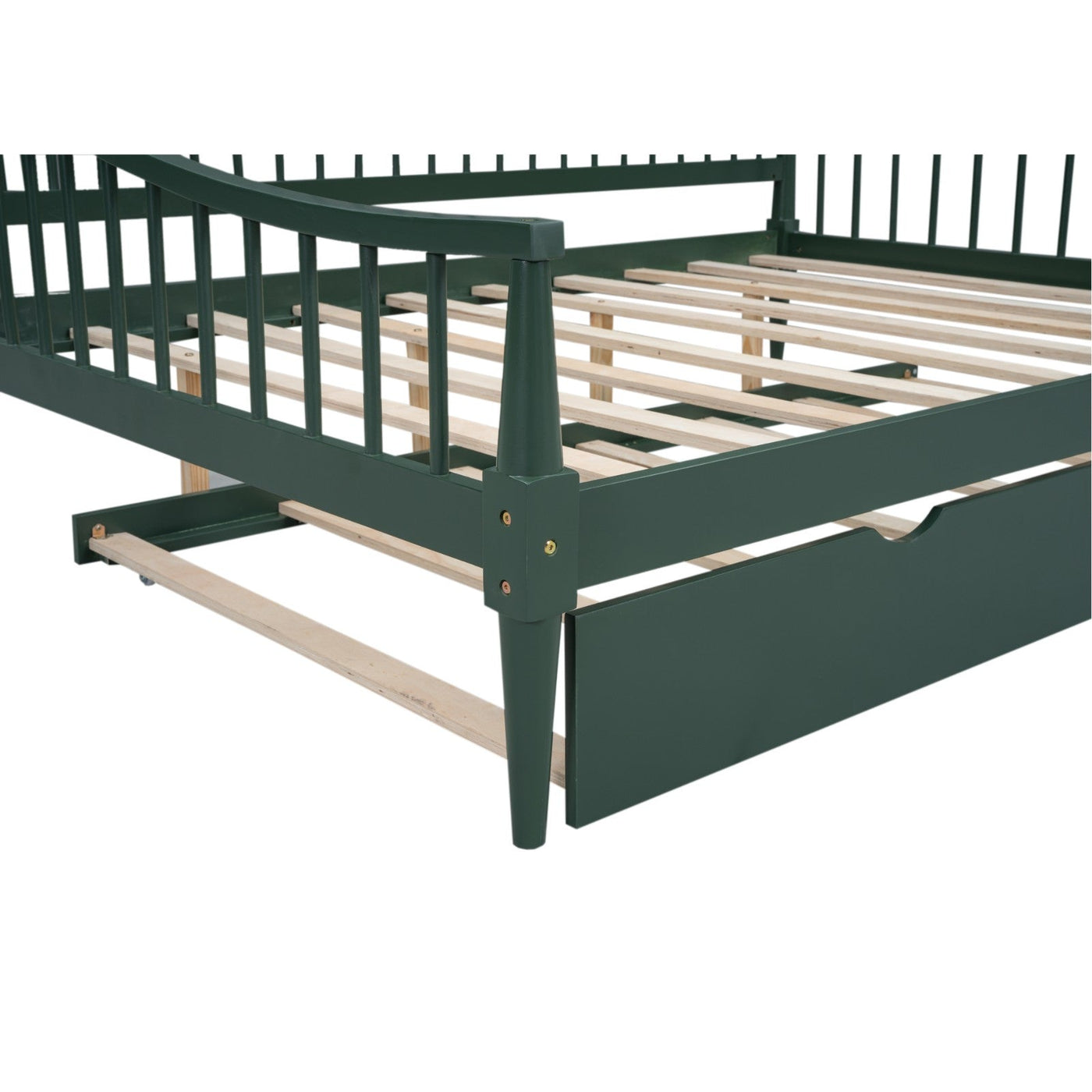 Full Size Daybed With Trundle And Support Legs For Extra Comfort