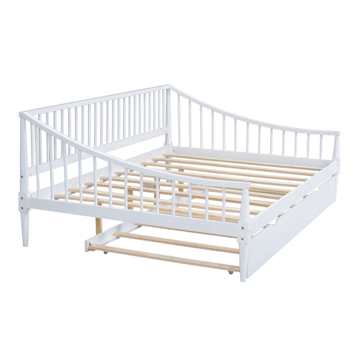 Full Size Daybed With Trundle And Support Legs For Extra Comfort