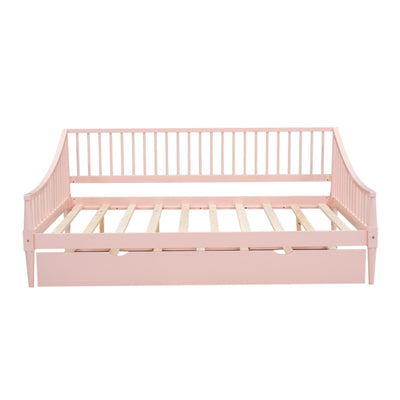Full Size Daybed With Trundle And Support Legs For Extra Comfort