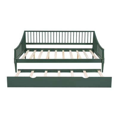 Full Size Daybed With Trundle And Support Legs For Extra Comfort