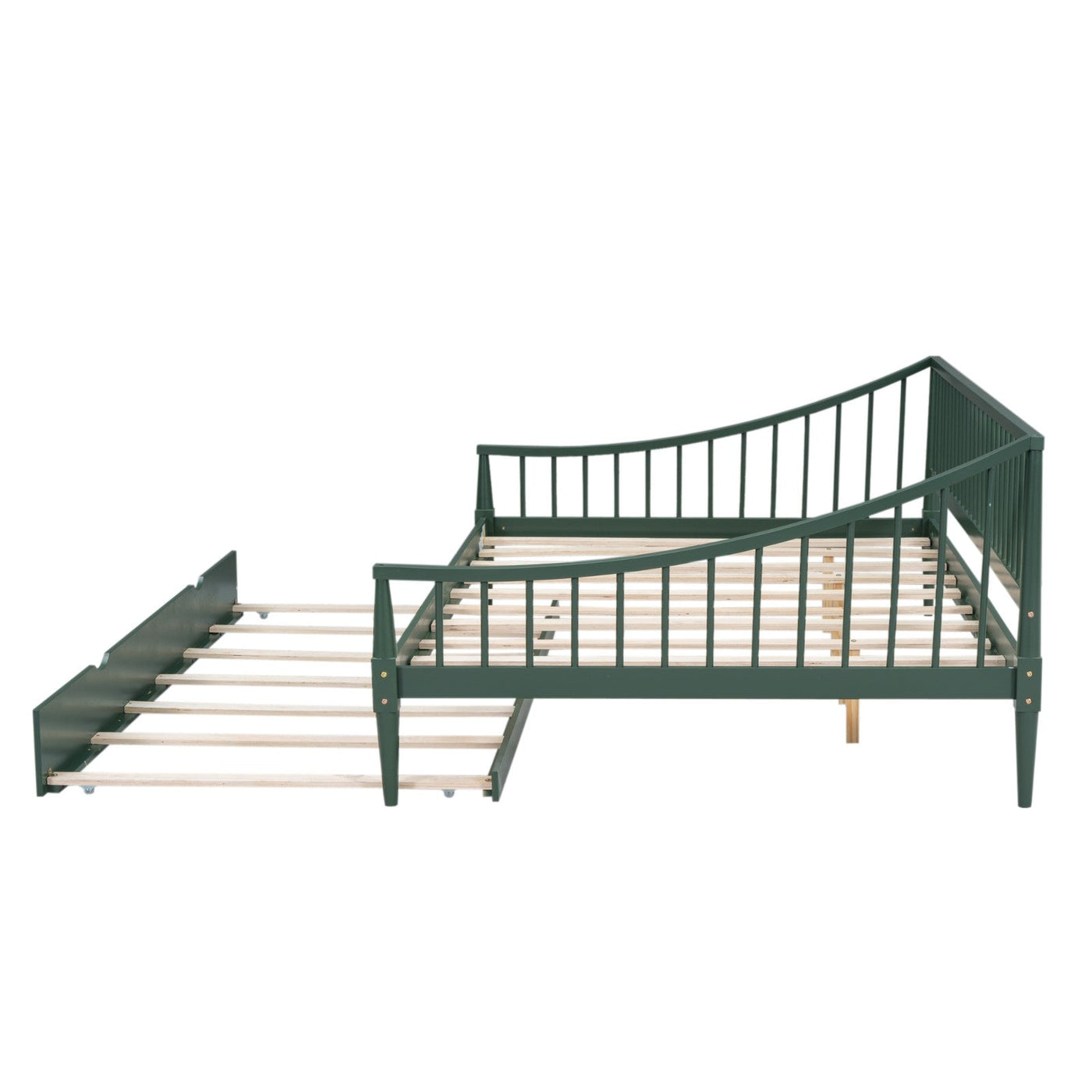 Full Size Daybed With Trundle And Support Legs For Extra Comfort