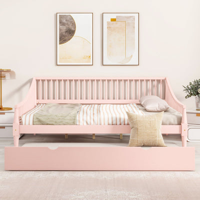 Full Size Daybed With Trundle And Support Legs For Extra Comfort