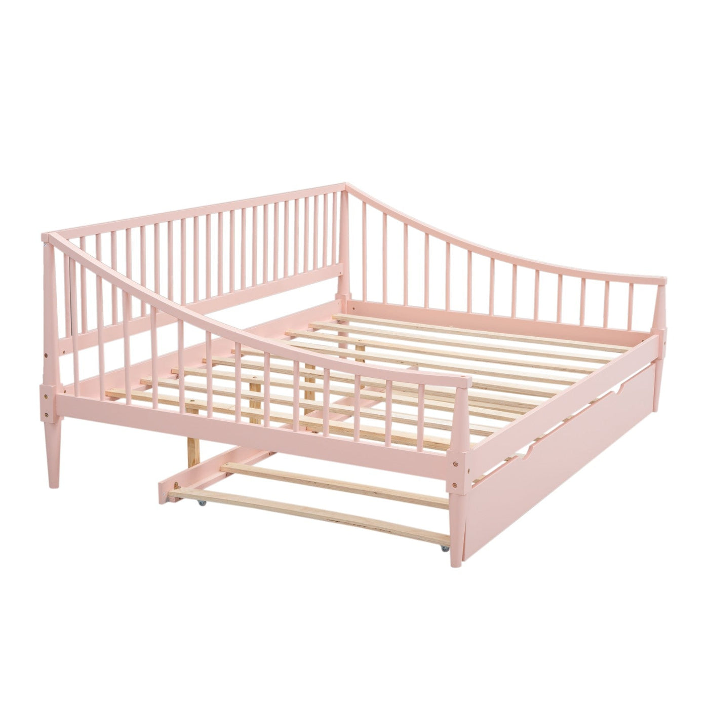 Full Size Daybed With Trundle And Support Legs For Extra Comfort