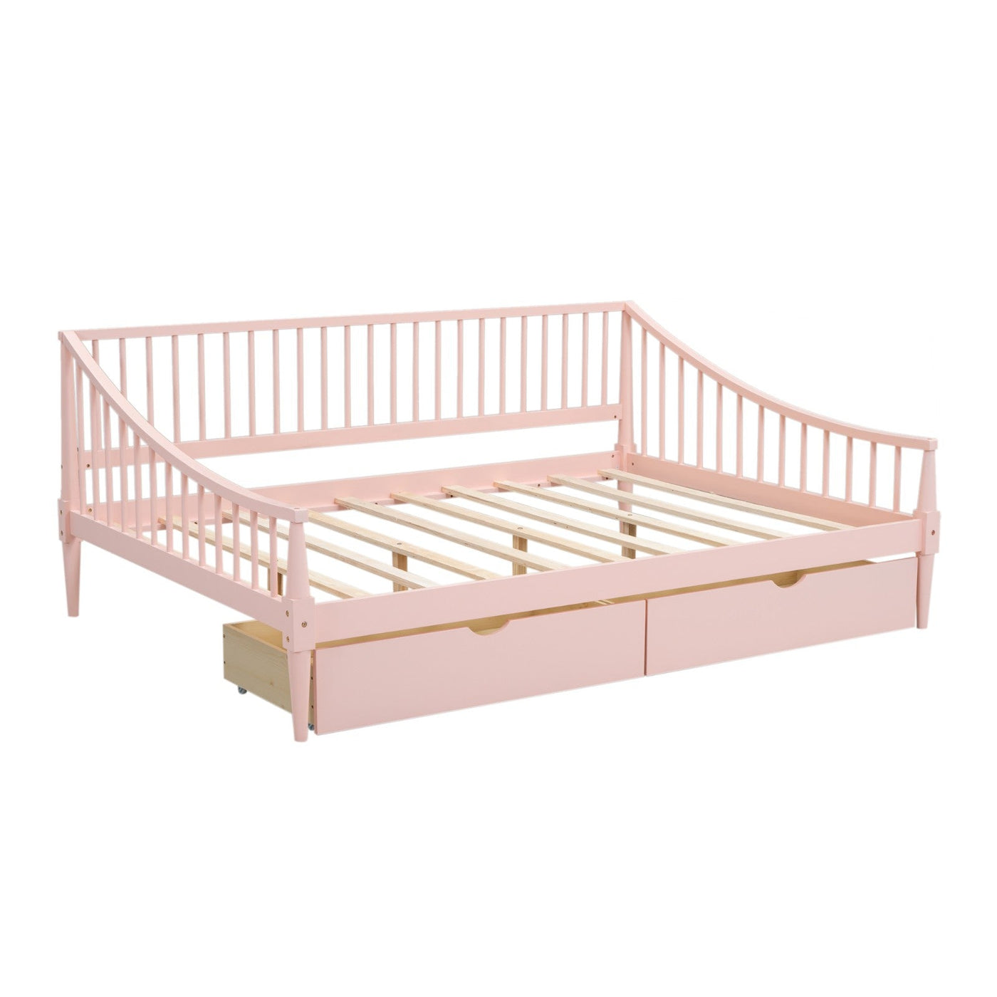 Full-Size Daybed With Storage Drawers And Support Legs Design