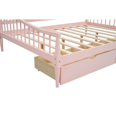 Full-Size Daybed With Storage Drawers And Support Legs Design