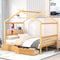 Full-Size House Platform Bed With Drawers Headboard Footboard Design
