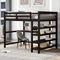 Full Size Loft Bed With Desk Storage Shelves And Workspace