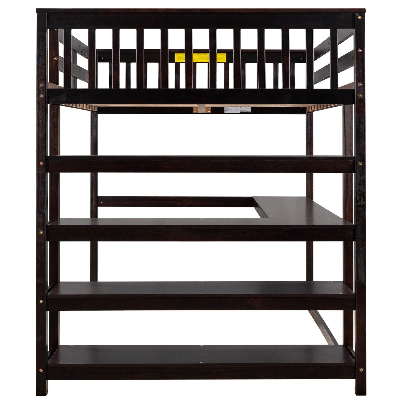 Full Size Loft Bed With Desk Storage Shelves And Workspace