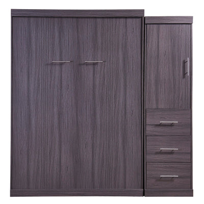 Full Size Murphy Bed With Wardrobe Drawers And Storage Cabinet