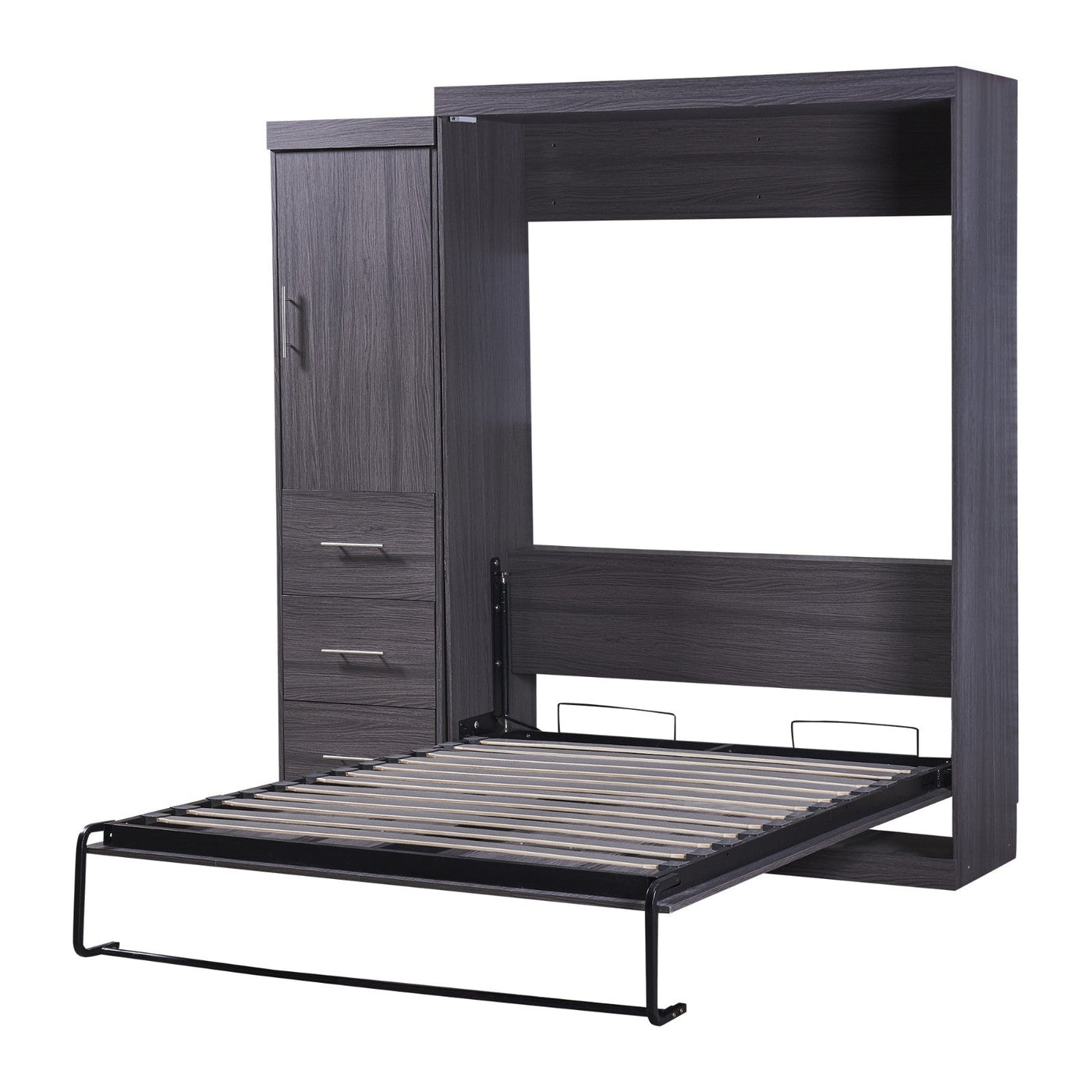 Full Size Murphy Bed With Wardrobe Drawers And Storage Cabinet