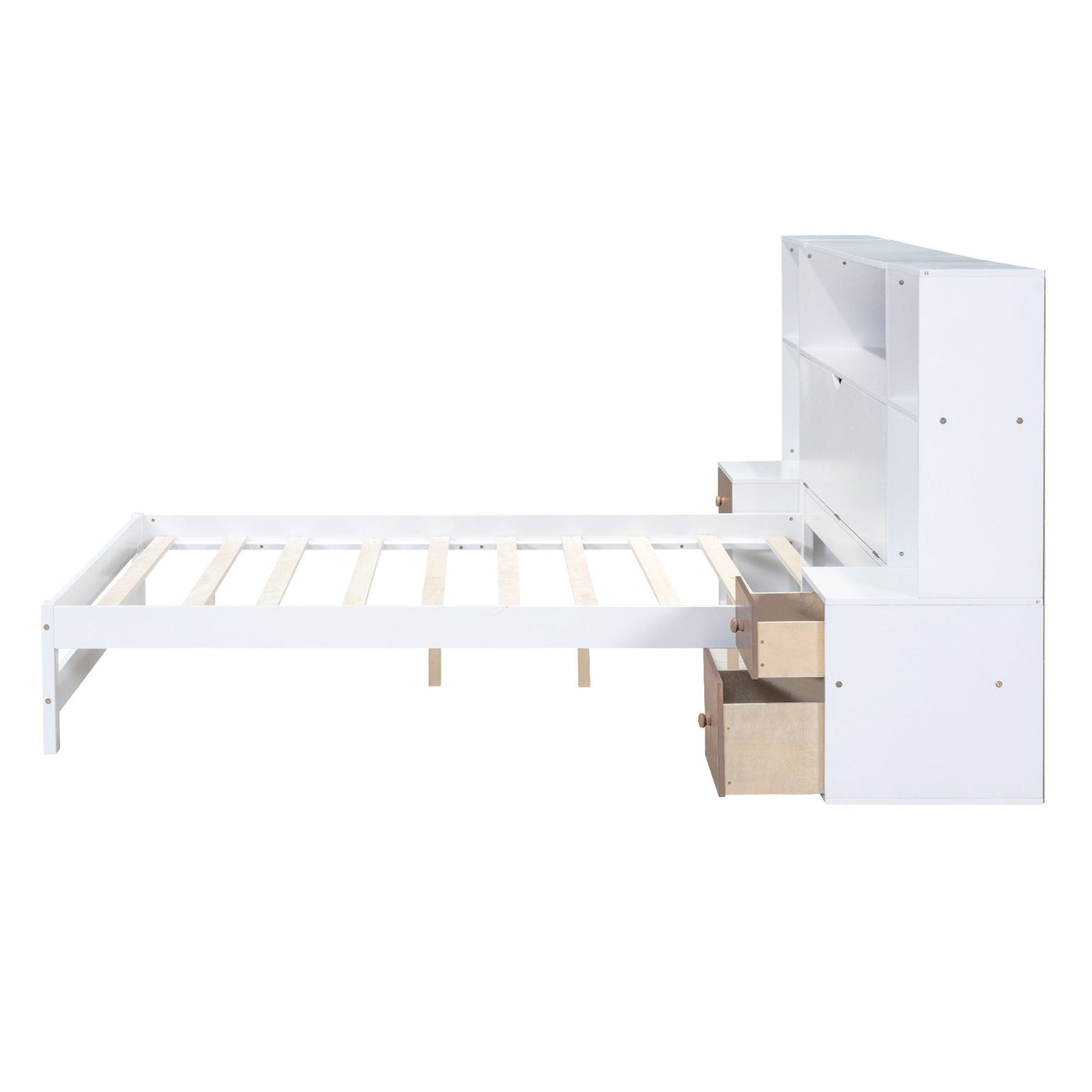 Full Size Platform Bed With Storage Headboard And Drawers